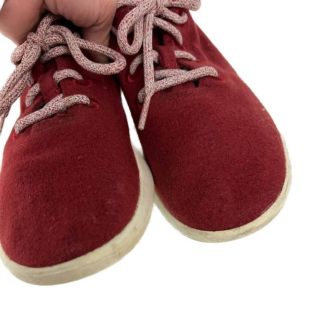 Allbirds Burgundy Red Merino Wool Runners Tuke Jo Shoes - Size 8